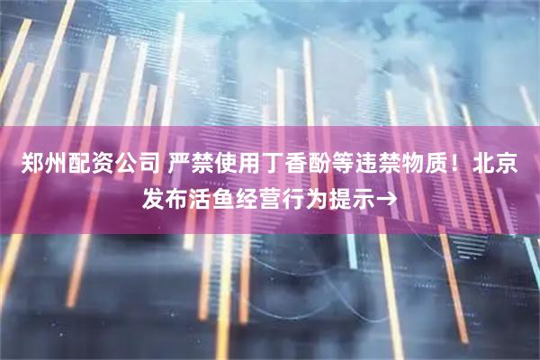 郑州配资公司 严禁使用丁香酚等违禁物质！北京发布活鱼经营行为提示→